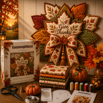 Thanksgiving Quilt Bow DIY Sewing Kit