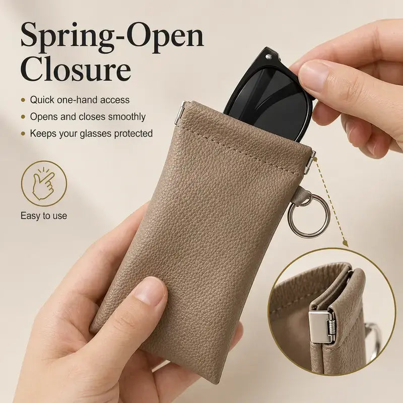 Soft PU Leather Sunglasses Pouch Elastic Opening Eyeglasses Bag 🕶️ - image 6