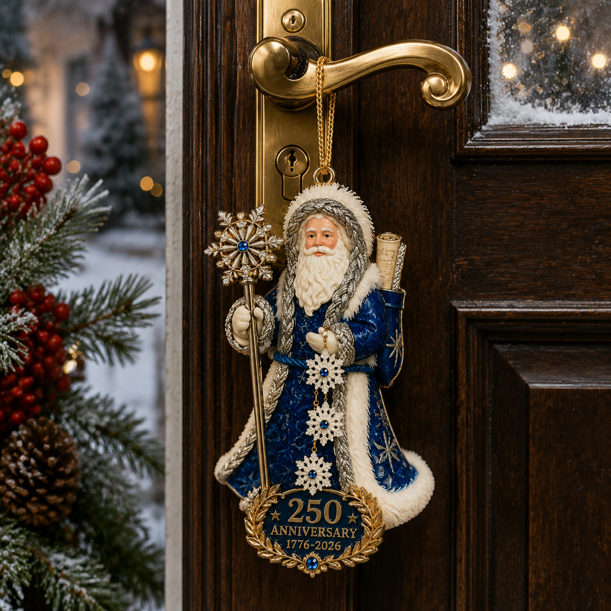 🔥Last 30pcs✨⏰ Limited anniversary edition✨49% OFF!🔥250th Anniversary Snowflake Santa Ornament for the Christmas Tree