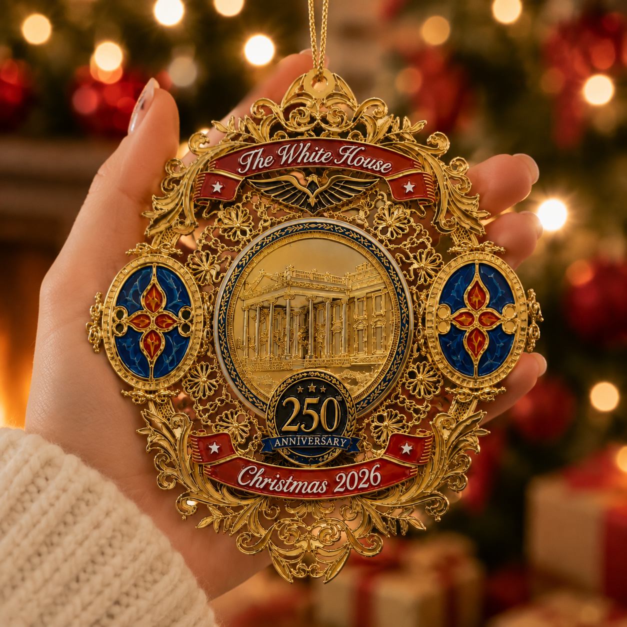🔥Last 30pcs✨⏰ Limited anniversary edition✨49% OFF!🔥White House 250th Anniversary Christmas Commemorative Ornament