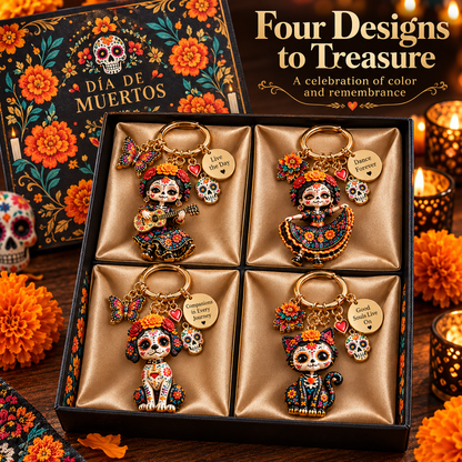 2026 Día de Muertos Keepsake Keychains – 4 Colorful Designs with Remembrance Cards - image 13