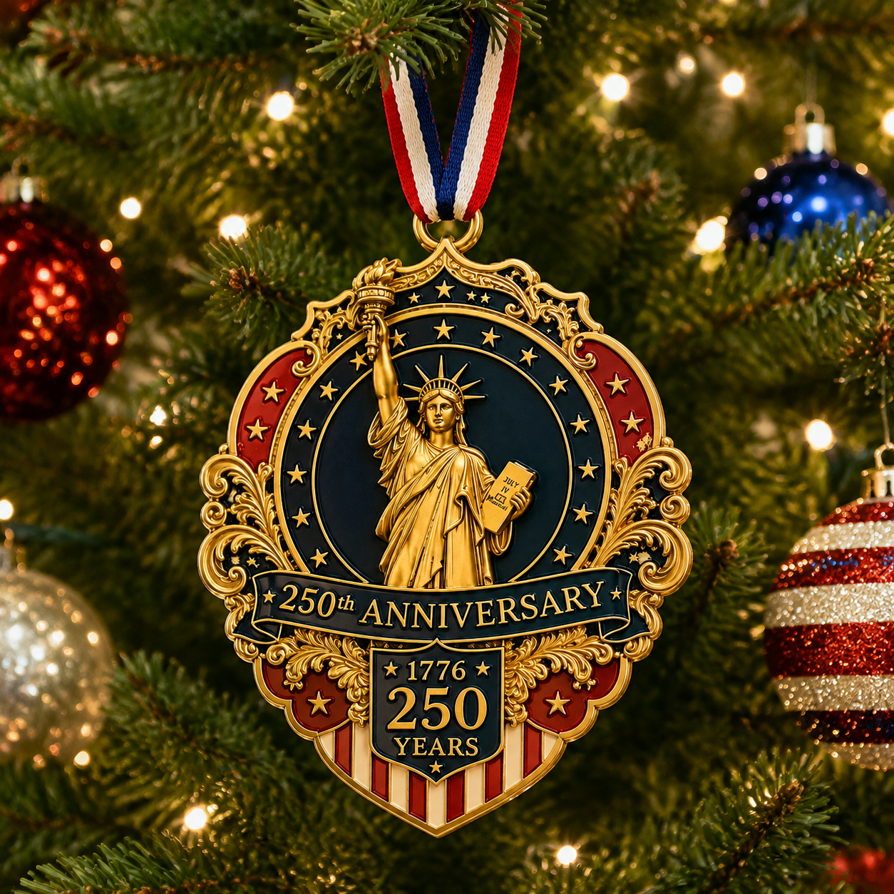 🔥Last 30pcs✨⏰ Limited anniversary edition✨49% OFF!🔥Statue of Liberty 250th Anniversary Christmas Tree Ornament