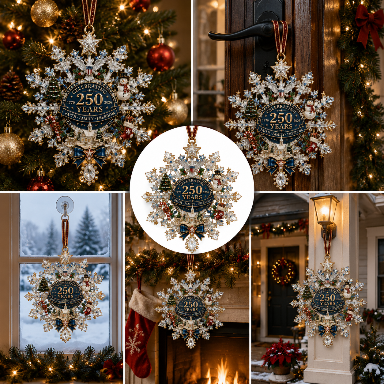 🔥Last 40 pcs✨⏰ Limited anniversary edition✨49% OFF!🔥Shimmering Silver Christmas Commemorative Snowflake Ornament