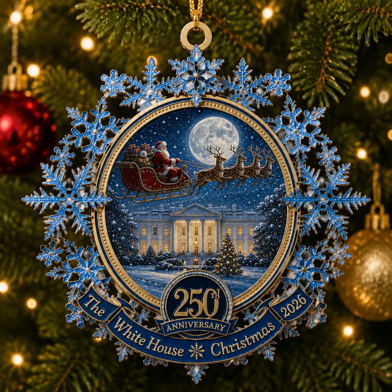🔥Last 30pcs✨⏰ Limited anniversary edition✨49% OFF!🔥Blue Snowflake Christmas Tree Ornament