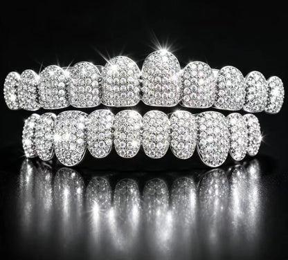 🔥💖HIP HOP DIAMOND GRILLZ - Full diamond crusted grillz for maximum shine