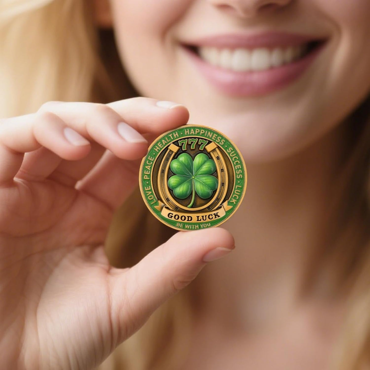 Lucky Elephant Coin with 4-Leaf Clover - image 7