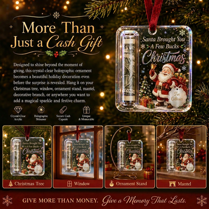 Personalized Christmas Cash Gift Holder Ornament