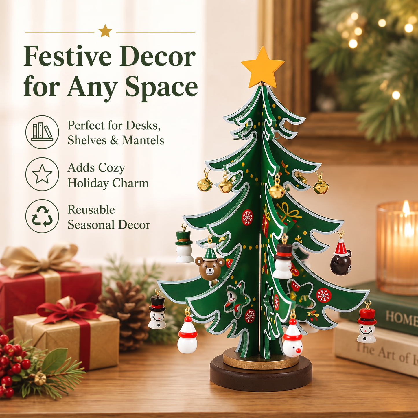 🔥DIY Wooden Christmas Tree Ornament Set
