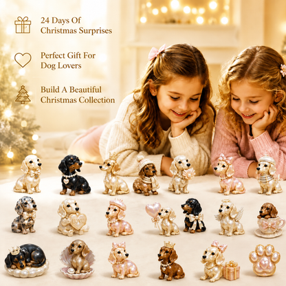 🔥Last 100pcs🔥2026 Pearl Dachshund Christmas Advent Calendar | 24-Day Dog-Themed Collectible Decor Gift Box
