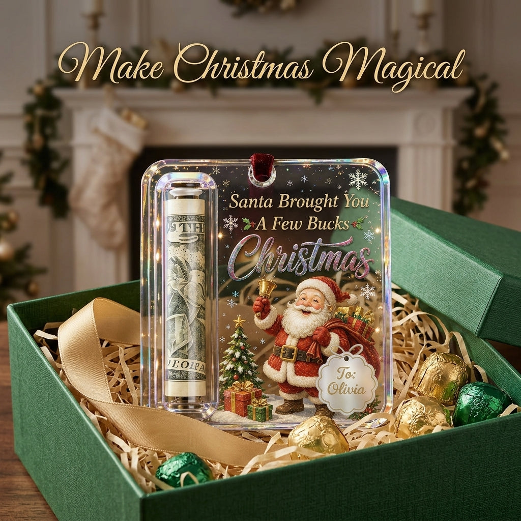 Personalized Christmas Cash Gift Holder Ornament