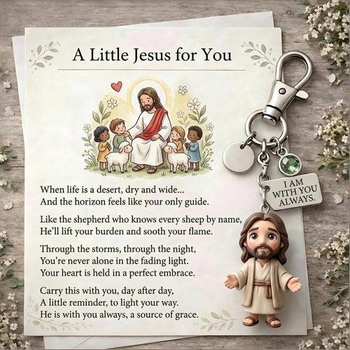 "A Little Jesus for You" - Comforting Pocket Reminder Keychain & Poem Card Gift Set 🌟🙏 - image 1