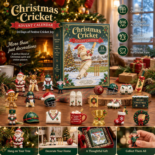 Christmas Cricket Advent Calendar 2026 - 24-Day Festive Countdown, Acrylic Charms Blind Box - Gift For Cricket Lovers AC0NT296 - image 1