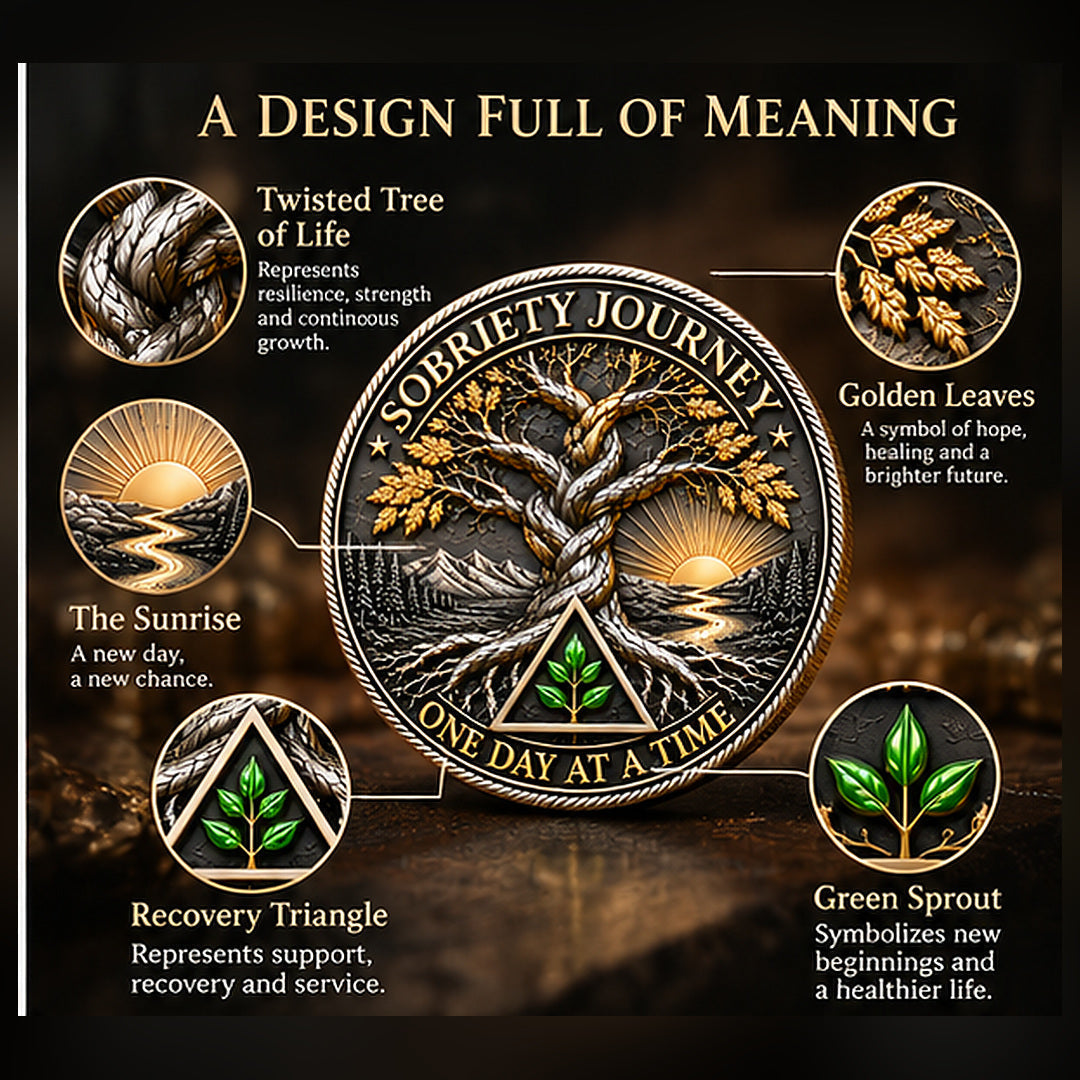 Sobriety Journey Commemorative Coin – Tree of Life Recovery Gift