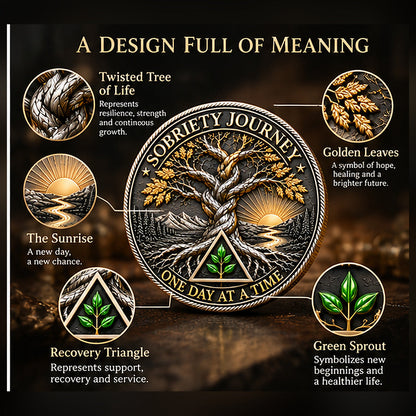 Sobriety Journey Commemorative Coin – Tree of Life Recovery Gift