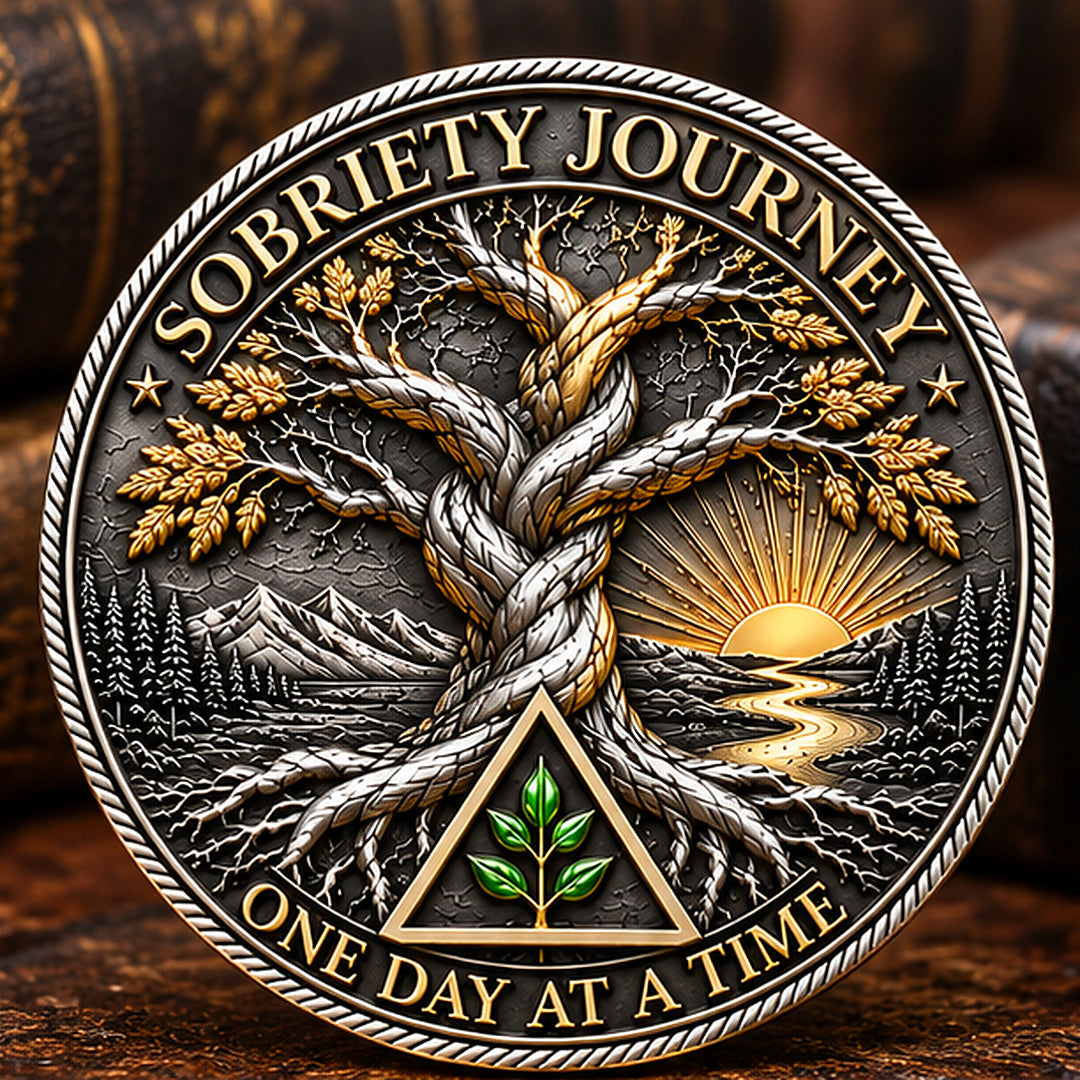 Sobriety Journey Commemorative Coin – Tree of Life Recovery Gift