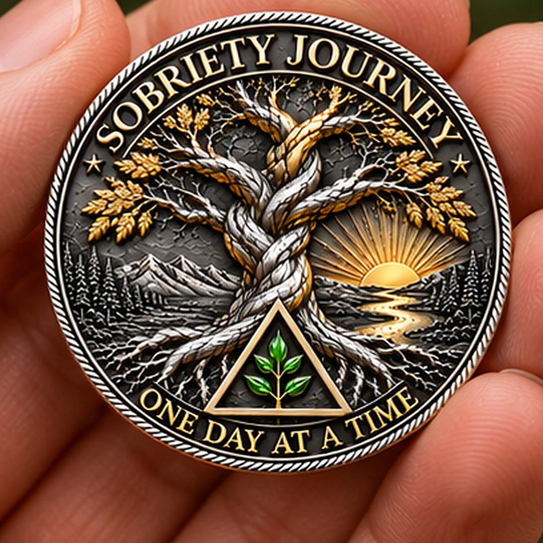 Sobriety Journey Commemorative Coin – Tree of Life Recovery Gift