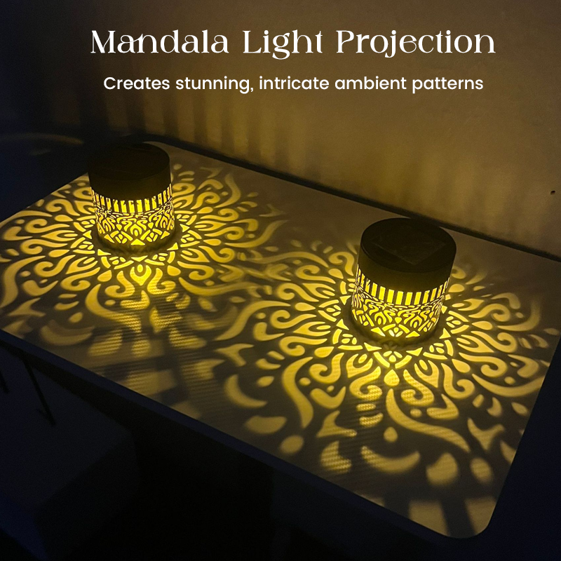 🌀💥Limited Sale Buy 4 Get 2 Free🌞💡Solar Mandala Wall Light Outdoor Garden Fence Projector Lamp Patio Ambient Decor