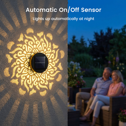 🌀💥Limited Sale Buy 4 Get 2 Free🌞💡Solar Mandala Wall Light Outdoor Garden Fence Projector Lamp Patio Ambient Decor