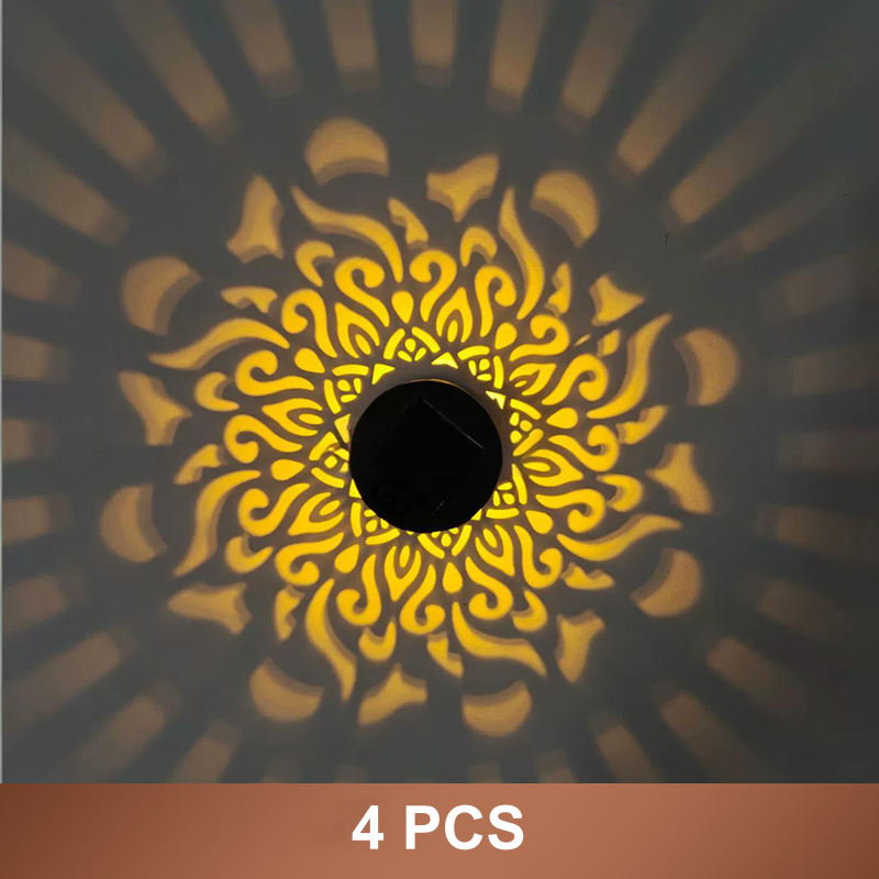 🌀💥Limited Sale Buy 4 Get 2 Free🌞💡Solar Mandala Wall Light Outdoor Garden Fence Projector Lamp Patio Ambient Decor
