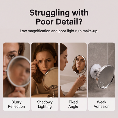 ✨ 10X LED Magnifying Makeup Mirror – Drill-Free Suction & Dual Power 🔍 - image 2