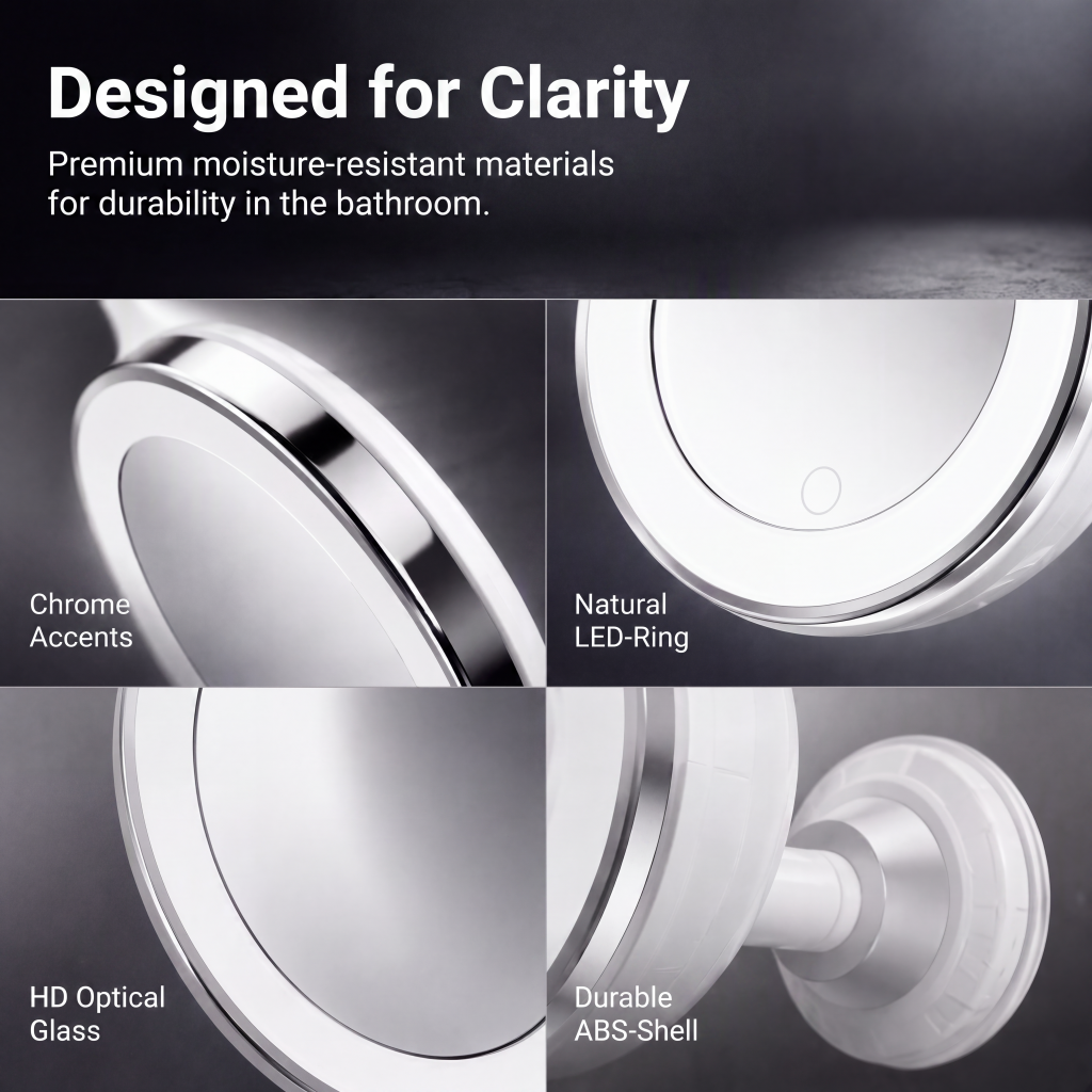 ✨ 10X LED Magnifying Makeup Mirror – Drill-Free Suction & Dual Power 🔍 - image 5