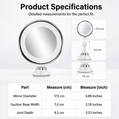 ✨ 10X LED Magnifying Makeup Mirror – Drill-Free Suction & Dual Power 🔍 - image 9