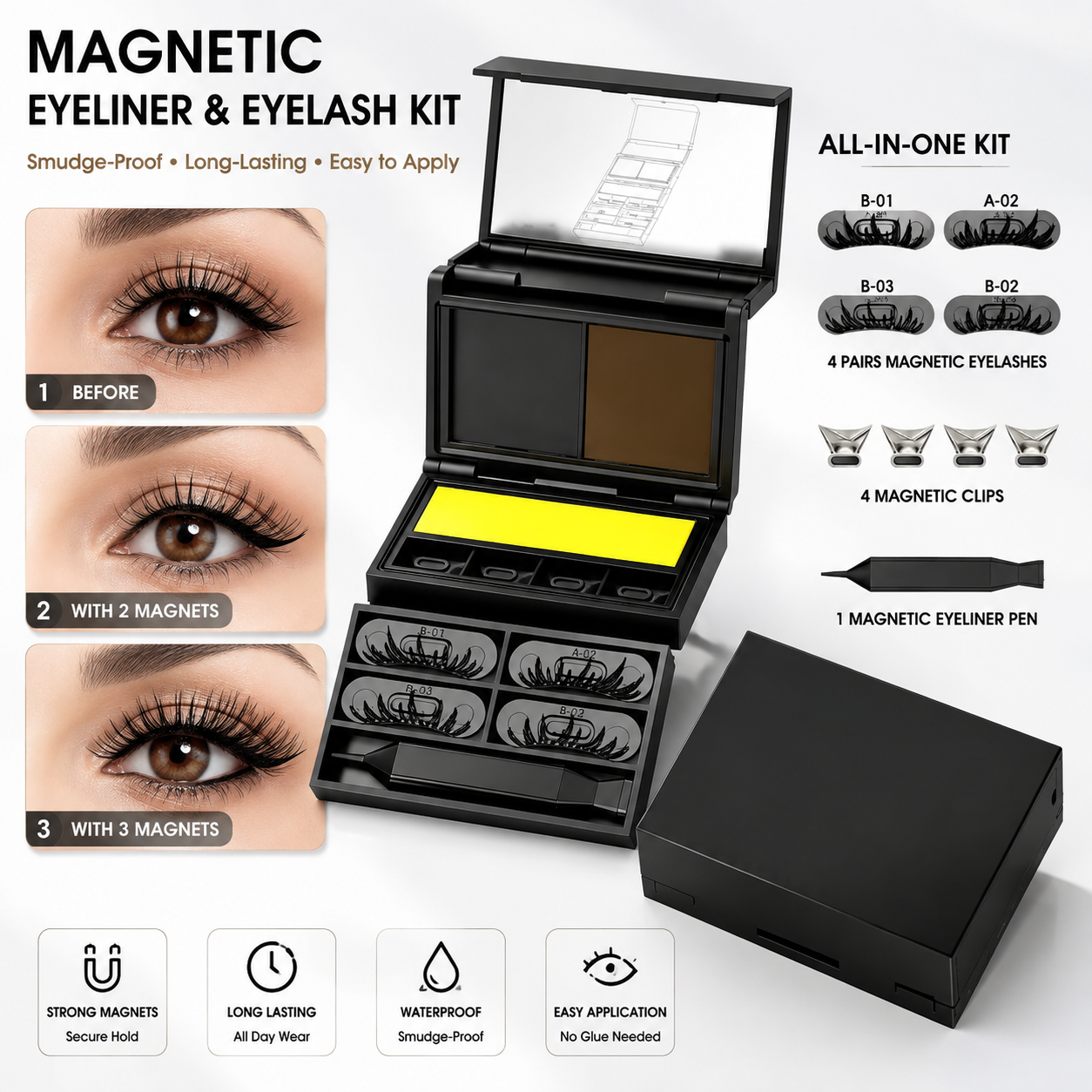 3-in-1 Eyeliner & Lash Stamp Kit – Wing, Bottom Lashes & Liner, Waterproof, Beginner-Friendly - image 4