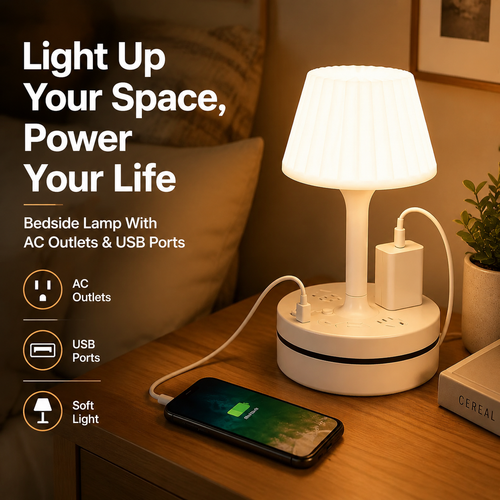 💡 Bedside Lamp + Charging Station – Light & Power in One - image 1